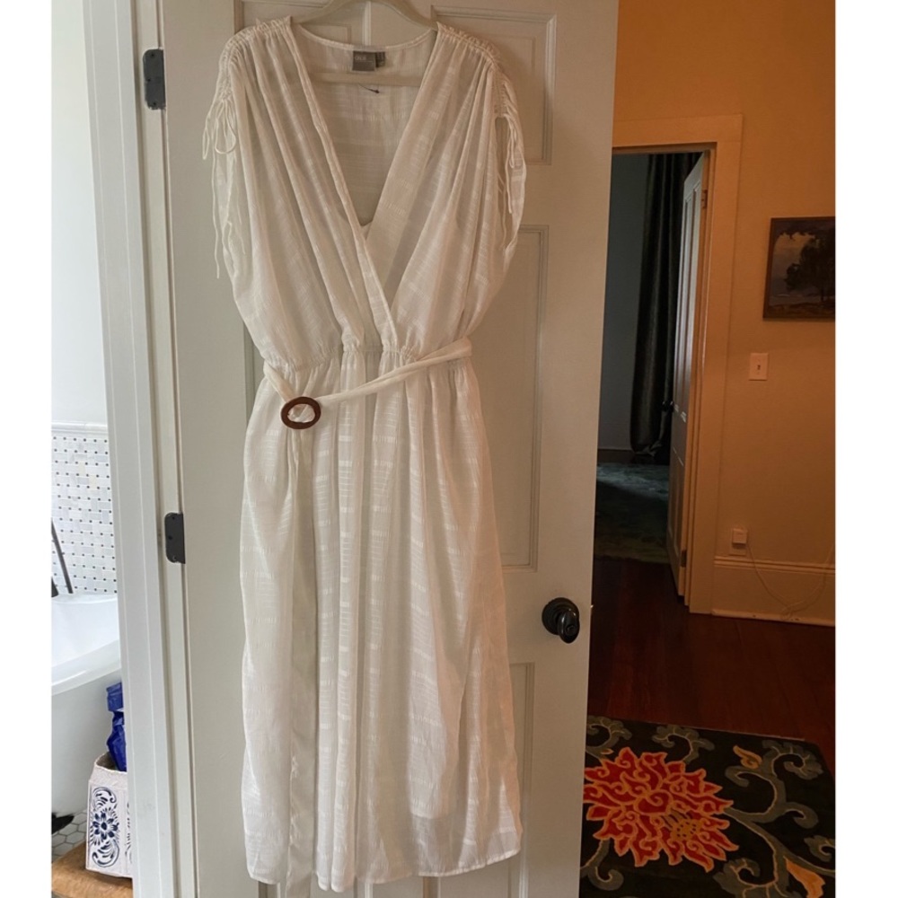 ASOS Curve white faux wrap dress | sz 20
